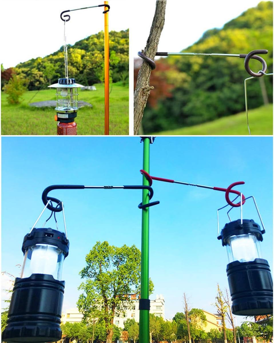 2Pcs Camping Light Hook 26Cm, Outdoor Camping Equipment Pole Lamp Hanger for Camping, Travelling, and Adventure